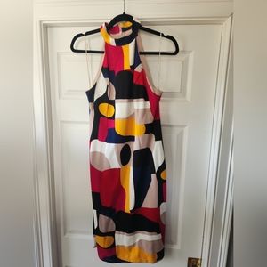 Trina Turk Emotion Halter Neck Sheath Midi Dress Size 8 NWT